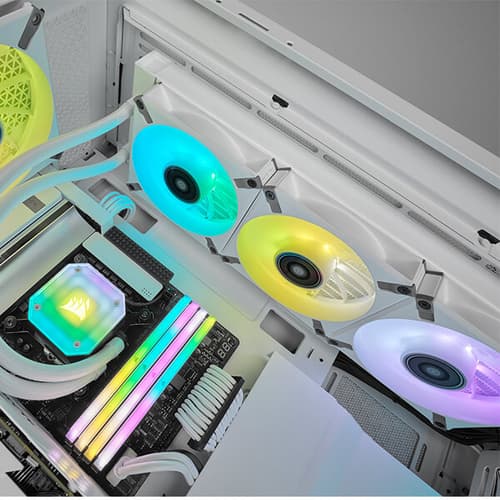 Corsair iCUE ML120 RGB Elite Premium 120mm PWM Magnetic Levitation Triple Fan Kit (White)